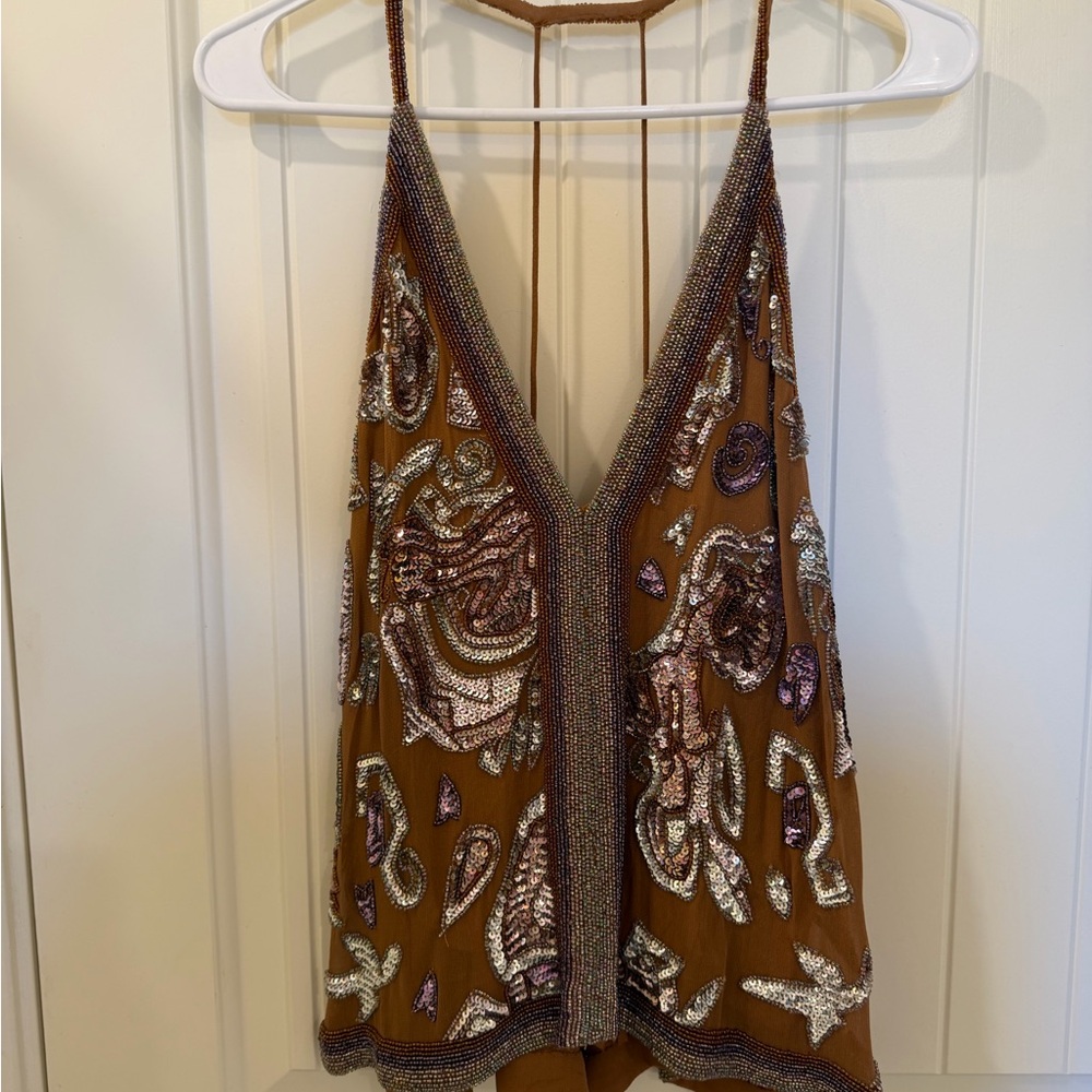 Free People beaded tank top